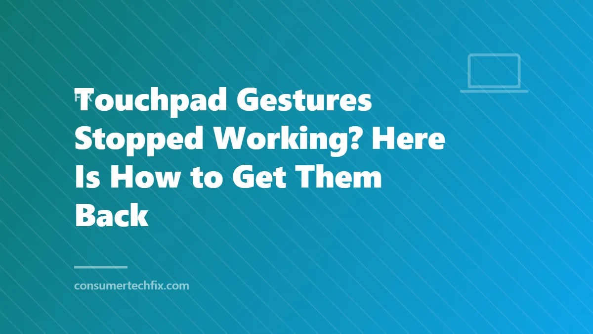 Touchpad Gestures Stopped Working? Here Is How to Get Them Back