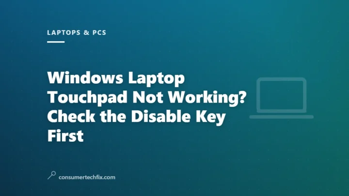 Windows Laptop Touchpad Not Working? Check the Disable Key First