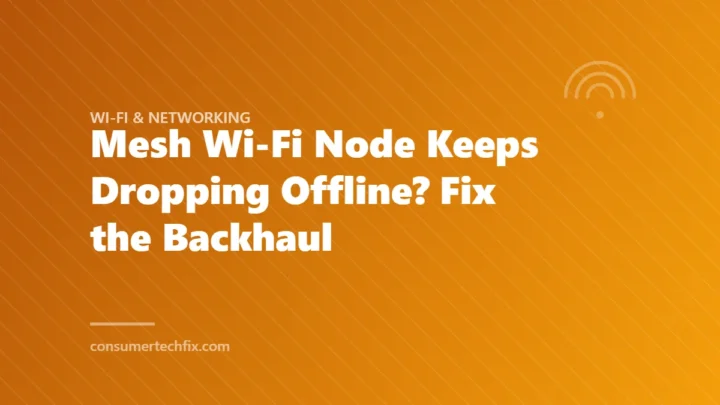 Mesh Wi-Fi Node Keeps Dropping Offline? Fix the Backhaul
