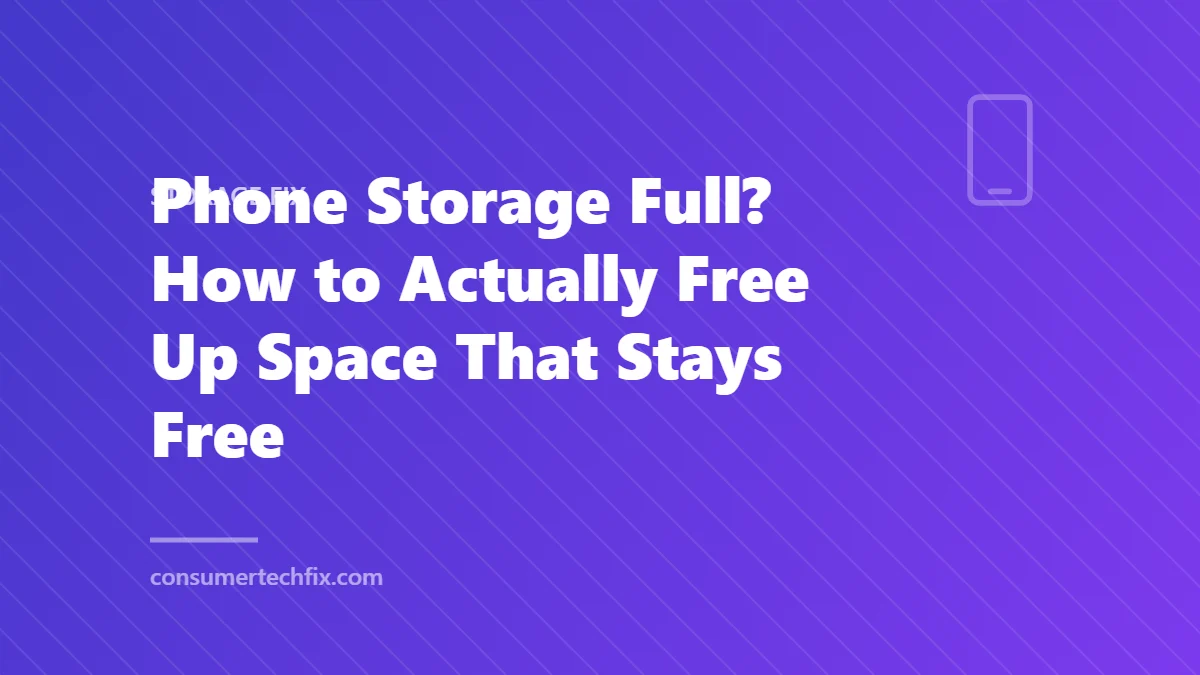 Phone Storage Full? How to Actually Free Up Space That Stays Free