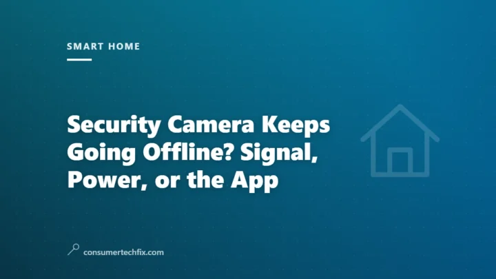Security Camera Keeps Going Offline? Signal, Power, or the App