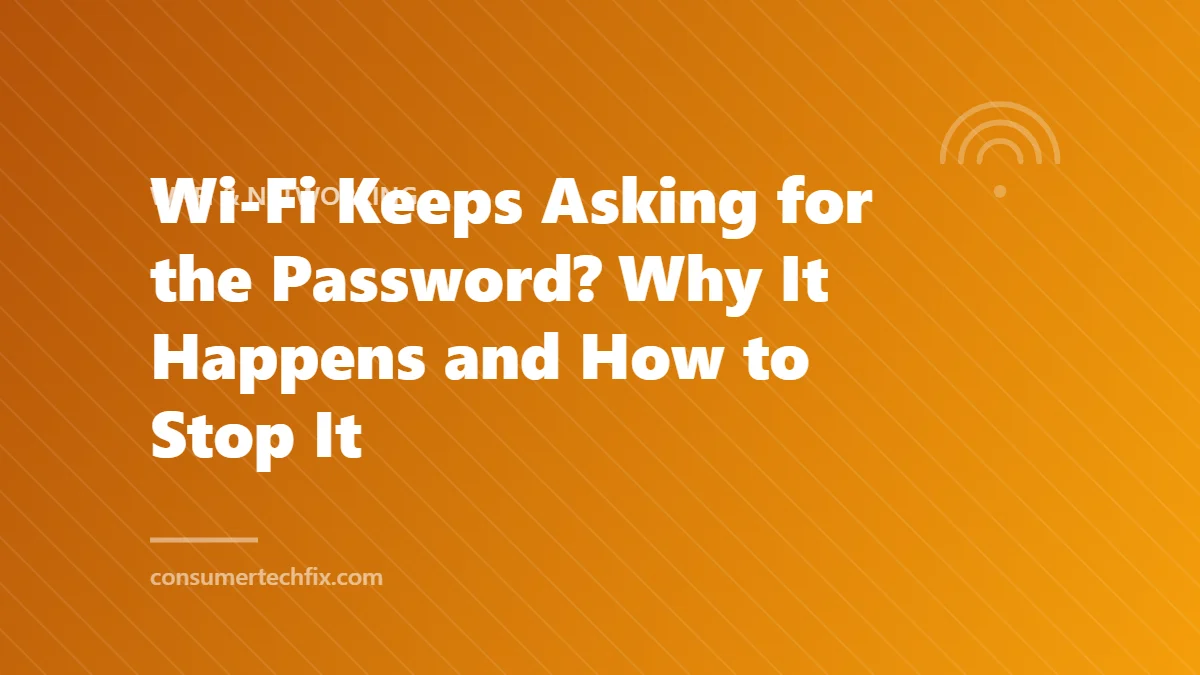 Wi-Fi Keeps Asking for the Password? Why It Happens and How to Stop It