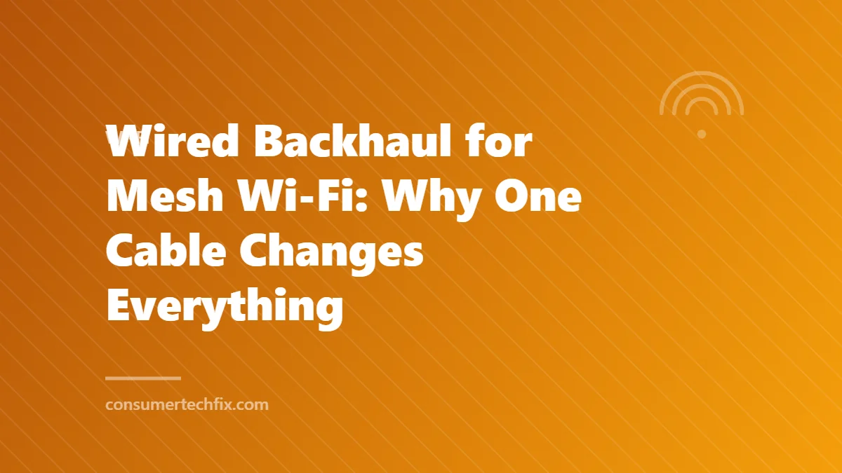 Wired Backhaul for Mesh Wi-Fi: Why One Cable Changes Everything